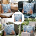 thumbnail image 4 of Throw Pillow Covers, Blue Coastal Jellyfish 16x16 Pillow Covers for Couch/Sofa/Bed, Nautical Marine Life Botanical Leaf Decorative Square Linen Cushion Pillowcase for Home Decor, 4 of 9