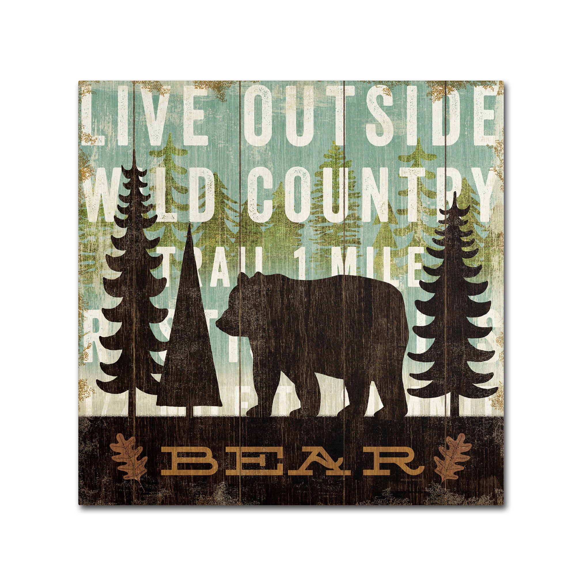 Trademark Fine Art "Simple Living Bear" Canvas Art by Michael Mullan