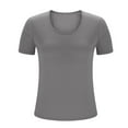 thumbnail image 6 of OSFVNOXV Plus Size Lounge Top with Built-In-Bras L-5XL,Comfort Fit Wire-Free Pajama Top with Soft Cups,Summer Casual Short Sleeve Crewneck Oversized Sleep T-Shirts, 6 of 7