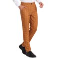 thumbnail image 4 of INSPIRE CHIC Men's Dress Plaid Printed Business Checked Pants 38 Brown, 4 of 7