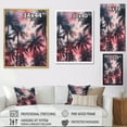 thumbnail image 4 of Designart "Shadowy Vintage Pink Palm Trees" Palms & Palm Trees Floater Framed Wall Art Living Room, 4 of 5