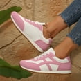thumbnail image 3 of Fashion Sneakers for Women Color Block Casual Running Shoes Lace up Nonslip Workout Athletic Walking Tennis Shoes Pink Size 9, 3 of 6