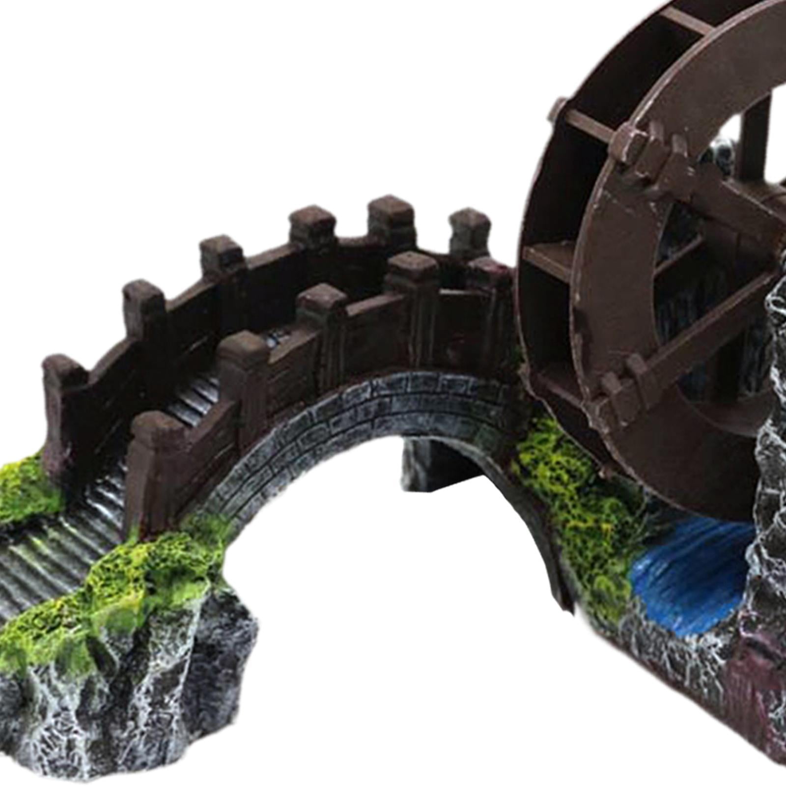 Bvdfgk Aquarium Underwater Decor Aquarium Bridge Decor Doll House Figurine Statue Resin
