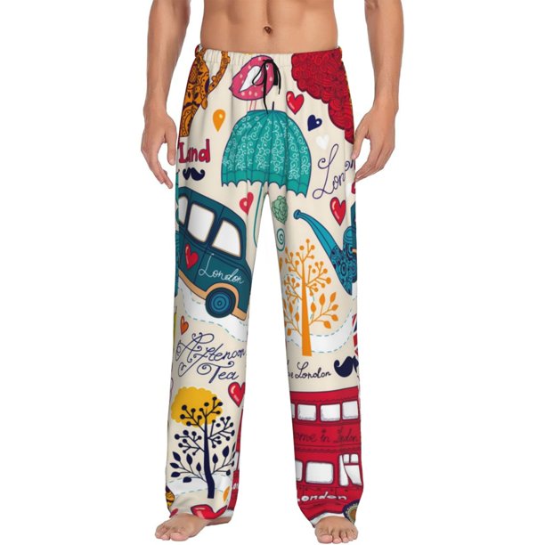 Balery London Symbols Pantalones de pijama para hombre, pijama ultraligero, pantalón de descanso-3X-Large