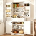 thumbnail image 3 of 71" Tall Kitchen Pantry Storage Cabinet with Doors and 10 Shelves, Noelse Wooden Food Storage Cabinet with Large Drawer for Dining Room and Craft Room, White, 3 of 14