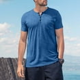thumbnail image 2 of Mens Athletic Shirts Moisture Wicking T-Shirts for Hiking and Gym Men's Casual T Shirts Short Sleeve Solid Color Button Up Tee For Daily Wear Outdoor Activities Spring Summer Com, 2 of 3