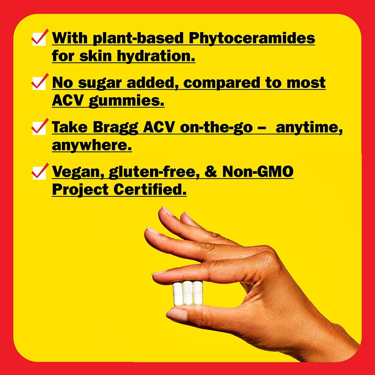 Bragg Renew Apple Cider Vinegar Capsules with Phytoceramides, 90 Ea..