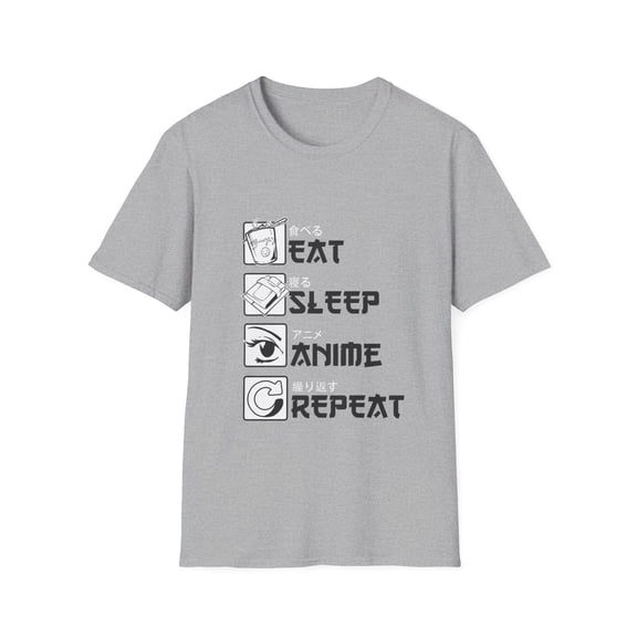 Eat Sleep Anime Repeat Shirt, Anime Manga Shirts Men Women