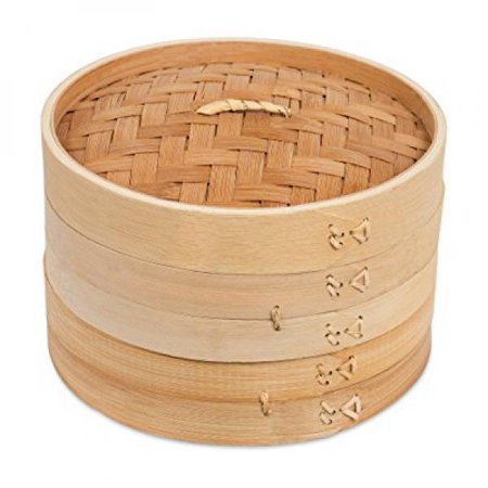 BirdRock Home 8 Inch Bamboo Steamer | Classic Traditional Design | Healthy Cooking