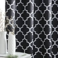 thumbnail image 4 of THD Moroccan Trellis Lattice Decorative Blackout Thermal Privacy Room Darkening Grommet Window Drapes Curtain Panels for Bedroom - Set of 2 (Black, 37 W x 84 L), 4 of 7