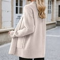 thumbnail image 5 of Miluxas Women's Lightweight Cardigan Sweaters Solid Color Long Sleeve Knit Soft Loose Top Coat Beige XL(XL), 5 of 5