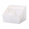 thumbnail image 2 of Caja de almacenamiento de escritorio, estuche de maquillaje con 4 compartimentos, organizador de mesa Blanco, 2 of 9