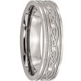 thumbnail image 4 of Stainless Steel Flat Laser-Etched Celtic Knot 6mm Polished Band, Available in Multiple Sizes, 4 of 9