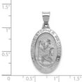 thumbnail image 2 of FJC Finejewelers 14 kt White Gold Polished Satin Saint Christopher Medal Hollow Charm 33 mm x 17 mm, 2 of 6