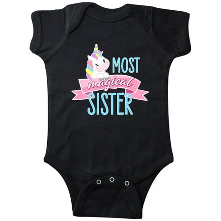 

Inktastic Most Magical Sister- cute unicorn Gift Baby Girl Bodysuit
