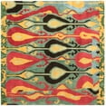thumbnail image 2 of SAFAVIEH Ikat Betty Southwestern Wool Area Rug, Blue/Green, 6' x 6' Square, 2 of 6