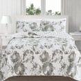 thumbnail image 1 of Great Bay Home All-Season Reversible Reversible Quilt Set With Shams  (King, Helene - Grey), 1 of 5