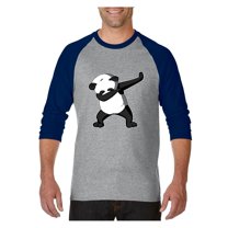 MmF - Mens Raglan Sleeve Baseball T-Shirts, up to Size 3XL - Dancing Panda