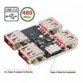 thumbnail image 3 of CY USB 2.0 1-to-4 Four Ports HUB PCBA PCs 4 Devices Type-C for Keyboard Mouse Scanner Printer, 3 of 8