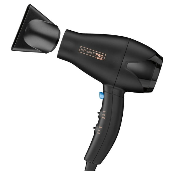 Infiniti Pro by Conair Mini Pro Plus AC Styler/Hair Dryer, 1600 watts Blow Dryer, Fast Drying, Smooth, Shiny Hair and Less Frizz, 3 Heat/ 2 Speed, Includes Concentrator, Black