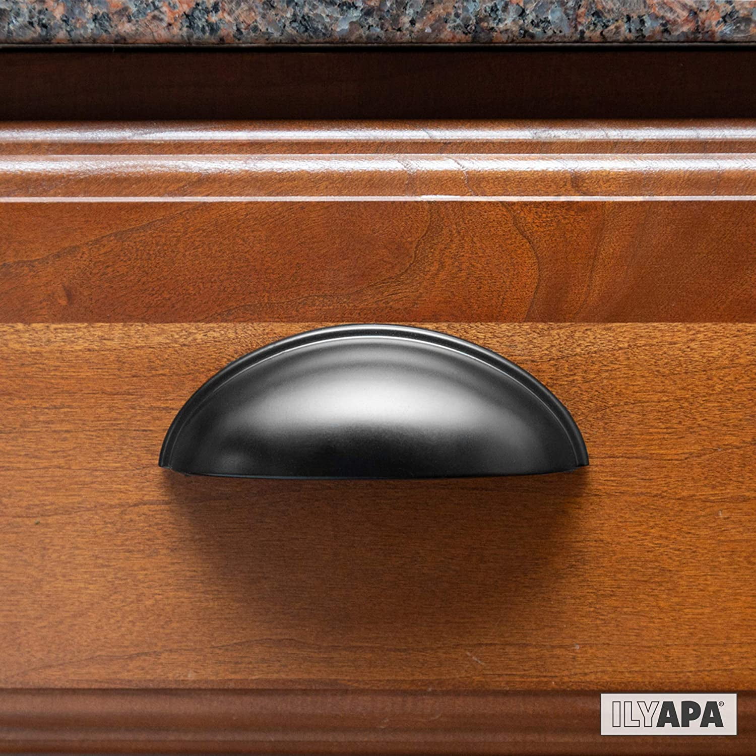 black kitchen cabinet pulls - 3 inch bin cup drawer handles - 10 pack of kitchen cabinet hardware