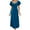 Blue, variant on Annhoo Wedding Guest Dresses for Women Short Sleeve V Neck Cutout Formal Dress Elegant Evening Party Midi Dress