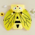 thumbnail image 3 of RUINIXCW Newborn Baby Girl Boy Halloween Bee Costume Infant Animal Cosplay Photoshoot Outfit Long Sleeve Hooded Romper with Wings, 3 of 10