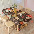 thumbnail image 3 of Colorful Mushroom Flower Dark Pattern Rectangle Tablecloth 60"x102",Waterproof Polyester Rectangle Table Cloth, Wipeable Spillproof Polyester Tablecloth for Dining, Camping, Indoor and Outdoor, 3 of 6