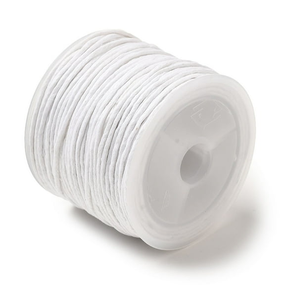 1 roll White Cotton Waxed Cord String Cord 1mm about 27.34 yards(25m)/roll