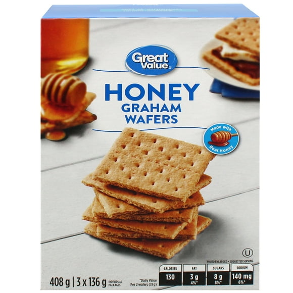 Great Value Honey Graham Wafers, 408 g