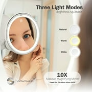 Apercolorier 10x Magnifying Mirror with Light –Three Light Modes and Suction Cups – Intelligent Switch - 360 Degree Swivel Join – Smooth and Easy Install.