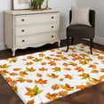 thumbnail image 4 of Fall 3'x5' Washable Rug, Thanksgiving Watercolor Orange Green Maple Leaf Non-Slip Area Rugs for Entryway Kitchen Classroom, Dorm Throw Carpet, Low Pile Soft Indoor Floor Mat, 4 of 9