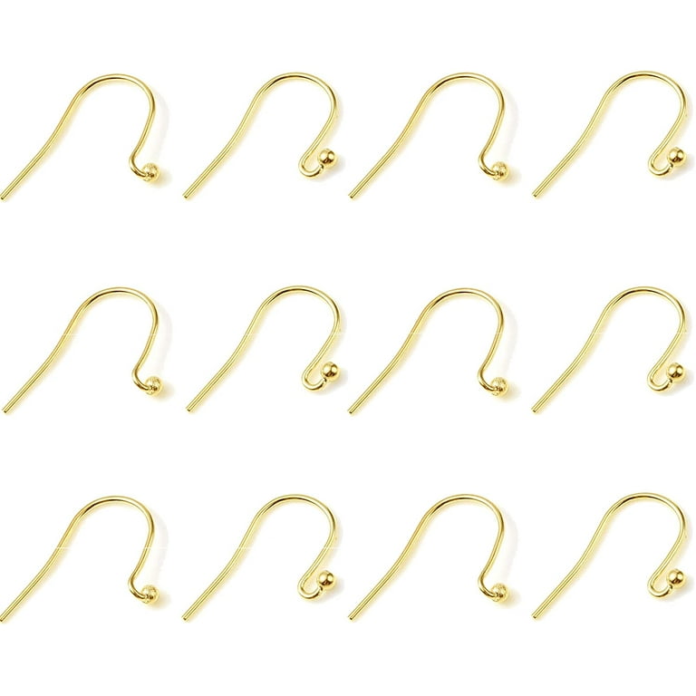 Doreen Beads 6 Pairs 14K Gold Filled Earring Hooks-Hypoallergenic Ear Wire  Fish Hooks with Ball Dot for Jewelry Making, Gold Jewelry Findings Earring  Making Supplies in a Clear Container 