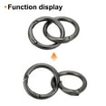 thumbnail image 4 of 10Pack Spring O Rings, 7/8"(22mm) ID Zinc Alloy Trigger Round Snap Buckle, DIY Accessories Spring Buckle (black), 4 of 6