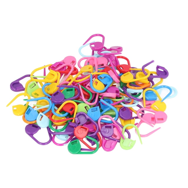 LAFGUR Knitting Markers,Stitch Needle Clip,100pcs Stitch Markers Box Packaging Colorful Plastic Material Crochet Locking Markers For Marking Counting