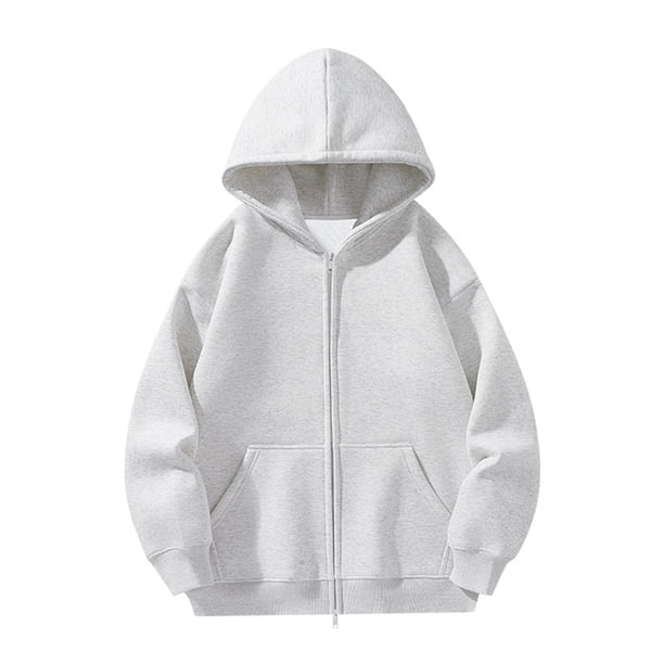 WILLBEST Sudaderas En Pareja Sudadera De Manga Larga para Hombre, Cárdigan con Capucha, Sudadera Informal Lisa para Vacaciones, Abrigo con Cremallera, Tops Chica