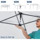 thumbnail image 5 of Songqin 10x10 1-Person Setup Pop Up Canopy Tent, Instant Portable Commercial Canopy Tent, Outdoor Gazebo with 1-Button Push, Wheeled Bag & 4 Sandbags for Home, Party & Outdoor, Silver-Coated White, 5 of 17