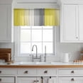thumbnail image 3 of Yellow Gray Ombre Valance Curtains for Kitchen/Living Room/Bathroom/Bedroom Window, Rod Pocket Small Topper Half Short Window Curtains Voile Sheer Scarf, Vintage Country Wooden 42"x18", 3 of 8