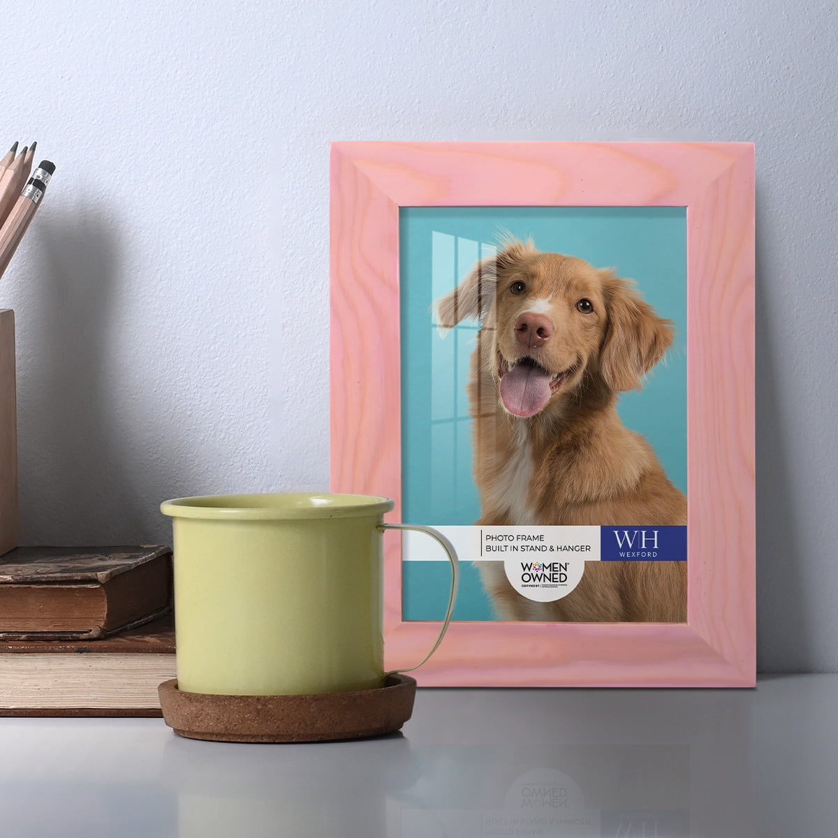 Woodgrain 3.5 in. x 5 in. Sunset Pink Picture Frame Set (Set of 4)