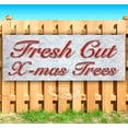 thumbnail image 1 of Fresh Cut X-Mas Trees Red & Chrome 13 oz Vinyl Banner With Metal Grommets, 1 of 4