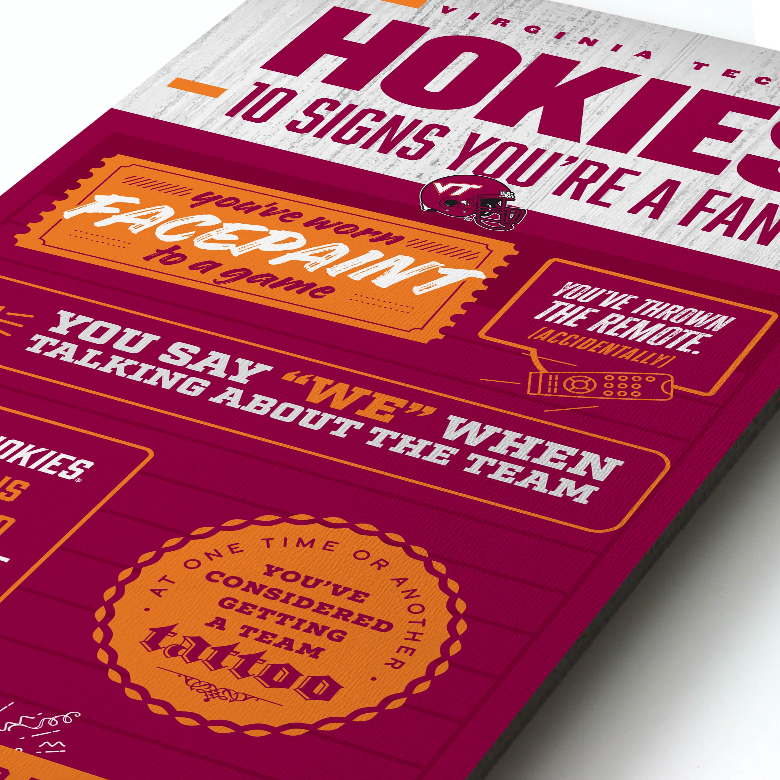 YouTheFan NCAA Virginia Tech Hokies 3D Top 10 Wall Art