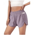 thumbnail image 1 of Pantalones cortos deportivos de secado rápido para mujer, con cintura elástica y bolsillos, 1 of 5