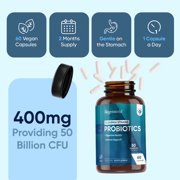 WeightWorld Prebiotics and Probiotics for Women & Men - 50 Billion CFU for Digestive Health & Immune Support - Vegan Mens & Womens Probiotics and Prebiotics - 2 Months Supply (60 Capsules)