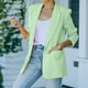 thumbnail image 3 of Gibobby Blazer de mujer chamarra ligera para mujer con manga larga chaquetas de negocios(Verde de menta,XG), 3 of 5