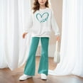 thumbnail image 2 of Girls Outfits Size 8 Girl Sets Kids Girls Clothes Stylish Butterfly Sweatshirt Tops and Flare Pants Clothing Sets 2 Piece Outfits, 2 of 4