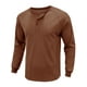 thumbnail image 4 of Blusa de hombre Tops de verano de manga larga Camisetas Henley Camiseta lisa para hombre Camiseta básica con cuello redondo de ajuste regular, 4 of 5