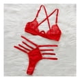thumbnail image 3 of Conjunto de lencería de encaje de 2 piezas, conjunto de lencería roja con correa ajustable para el hombro Amigable con la piel para luna de miel, 3 of 8
