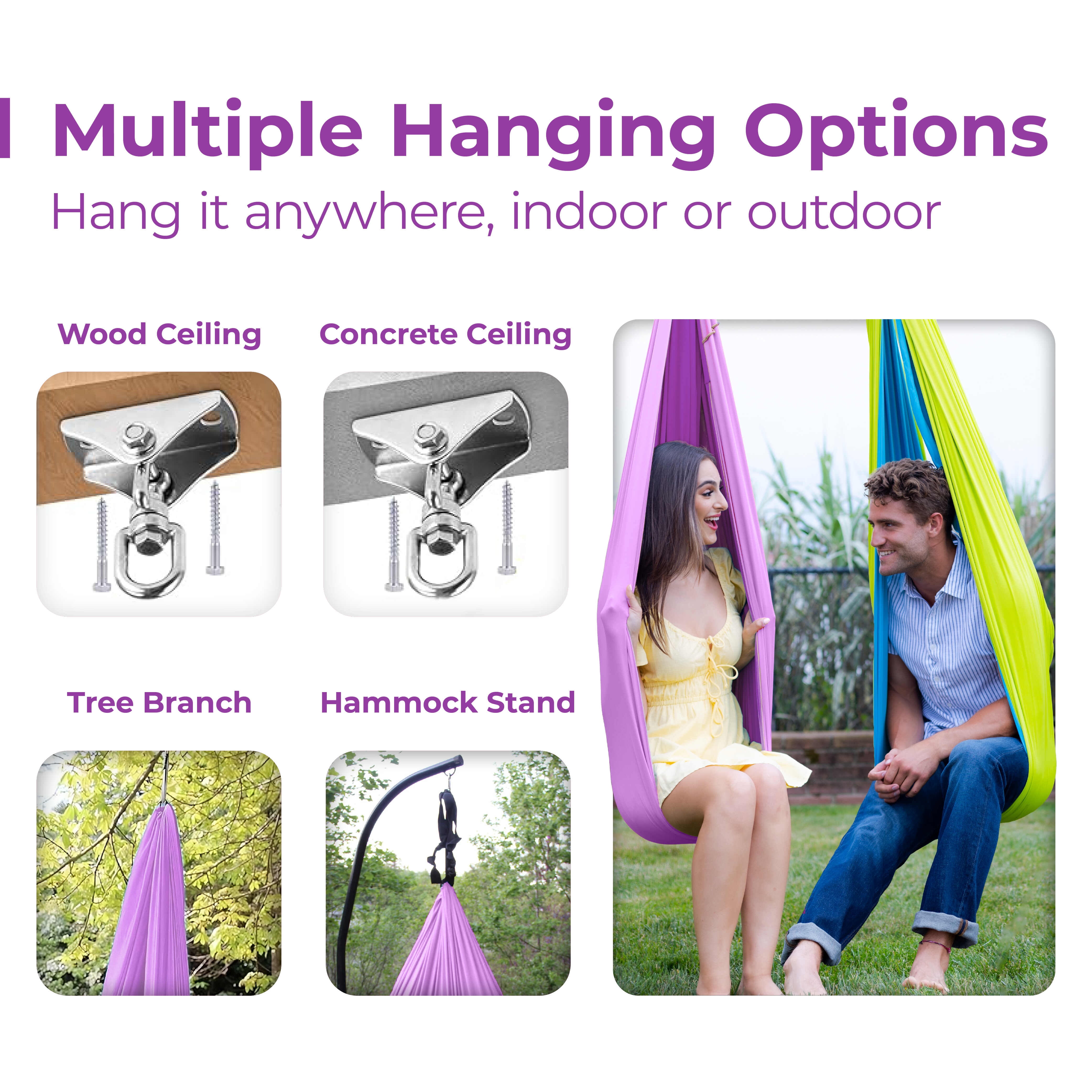 American Wellness Authority Sensory Swing Indoor for Kids & Adults with Special Needs Indoor Swing for Kids & Adults with Autism, ADHD, and Sensory Processing Challenges (Includes Hardware)