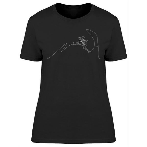 Line Drawing Of Athlete Jumping T-Shirt Women -Image by Shutterstock, Female 3X-Large