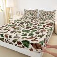 thumbnail image 4 of Castle Fairy Animal Deer Queen Sheets 4 Pieces for Teens,Abstract Camo Jungle Wildlife Queen Sheet Sets,Khaki Green Brown,1 Fitted Sheet, 1 Flat Sheet and 2 Pillowcases, 4 of 6